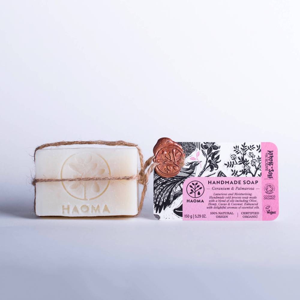 HANDMADE ORGANIC GERANIUM & PALMAROSA SOAP