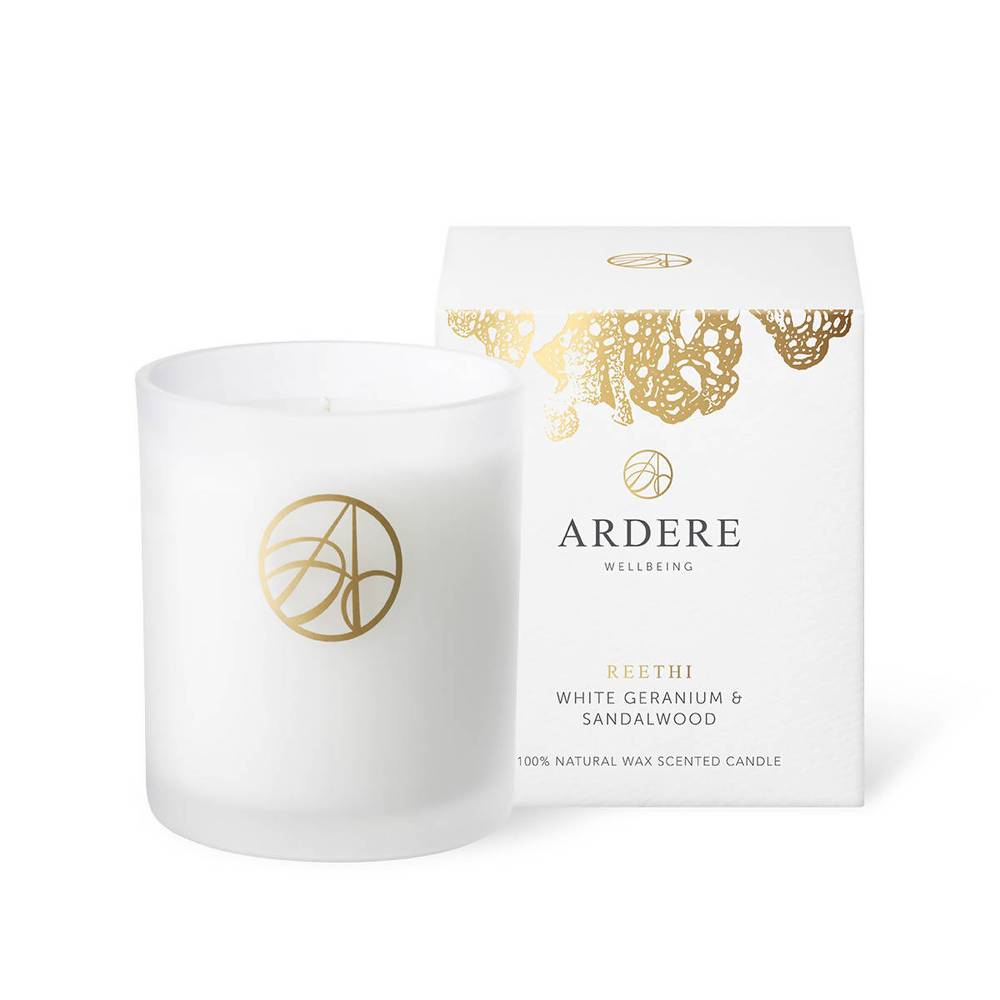 REETHI CANDLE - WHITE GERANIUM & SANDALWOOD