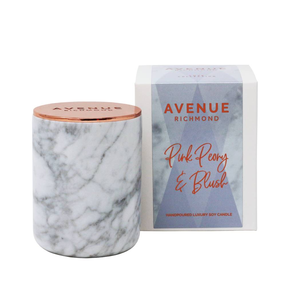 PINK PEONY & BLUSH MARBLE CANDLE